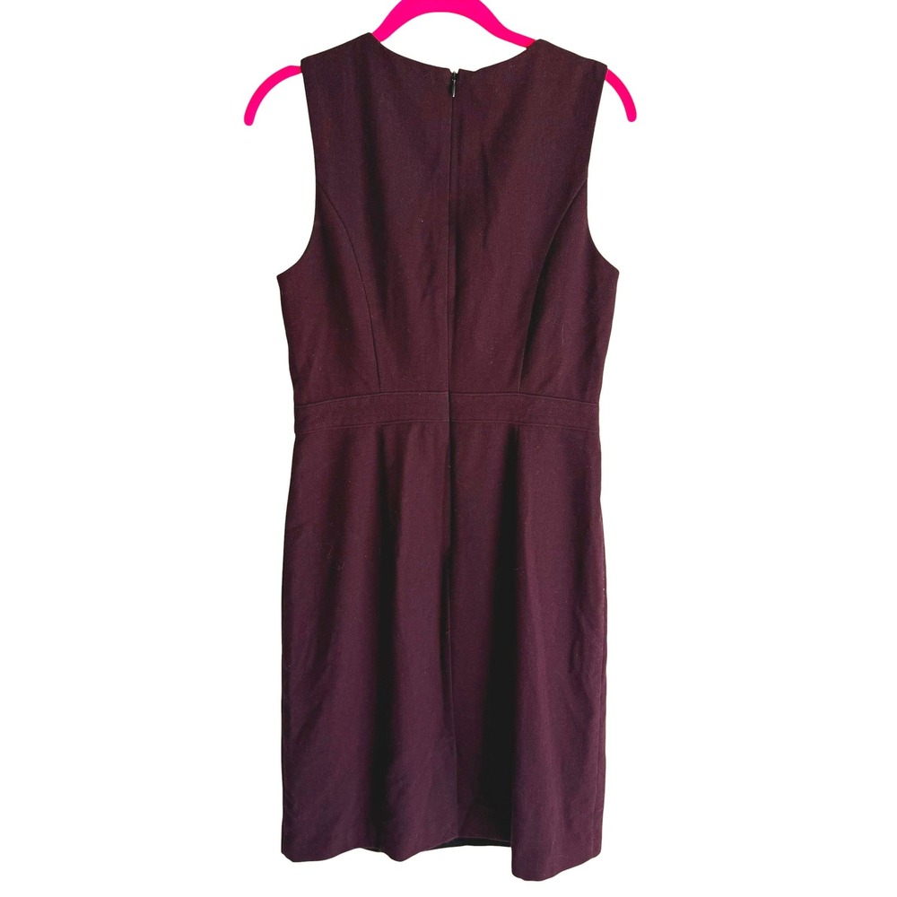 BANANA REPUBLIC Plum Purple Wool Blend Sleeveless Ladies Sheath Dress, 6 - Picture 2 of 6